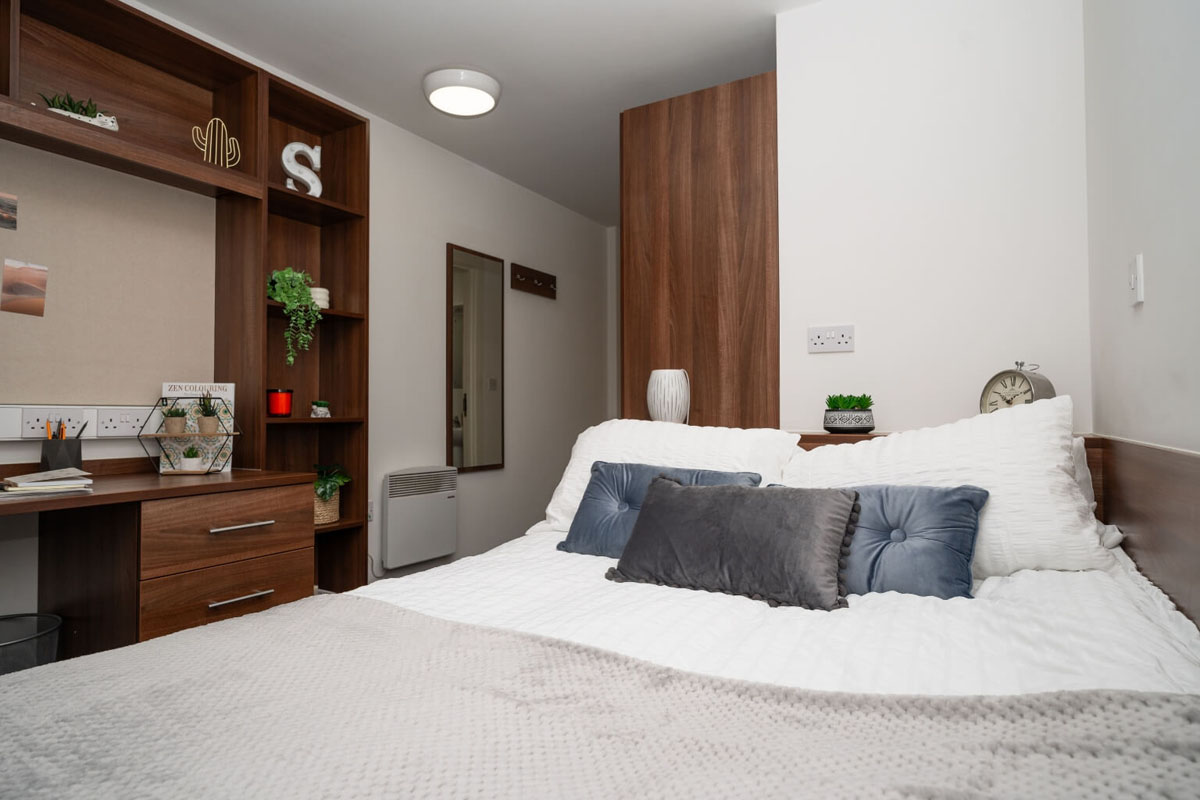 Furnished student bedroom at Walker Street in Preston