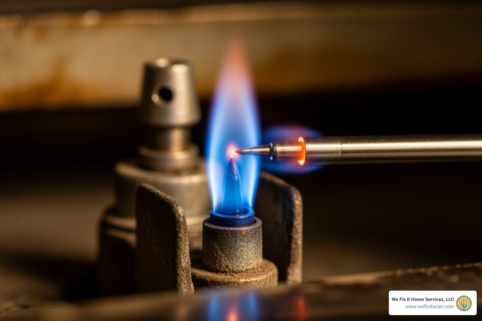 furnace thermocouple next to a pilot light - furnace pilot light