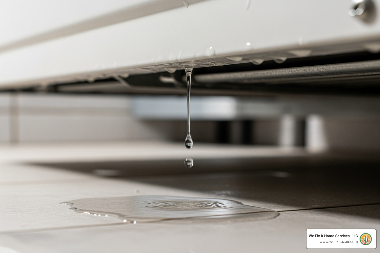 Water leaking from an indoor air handler unit - 24 hour AC repair Mesa