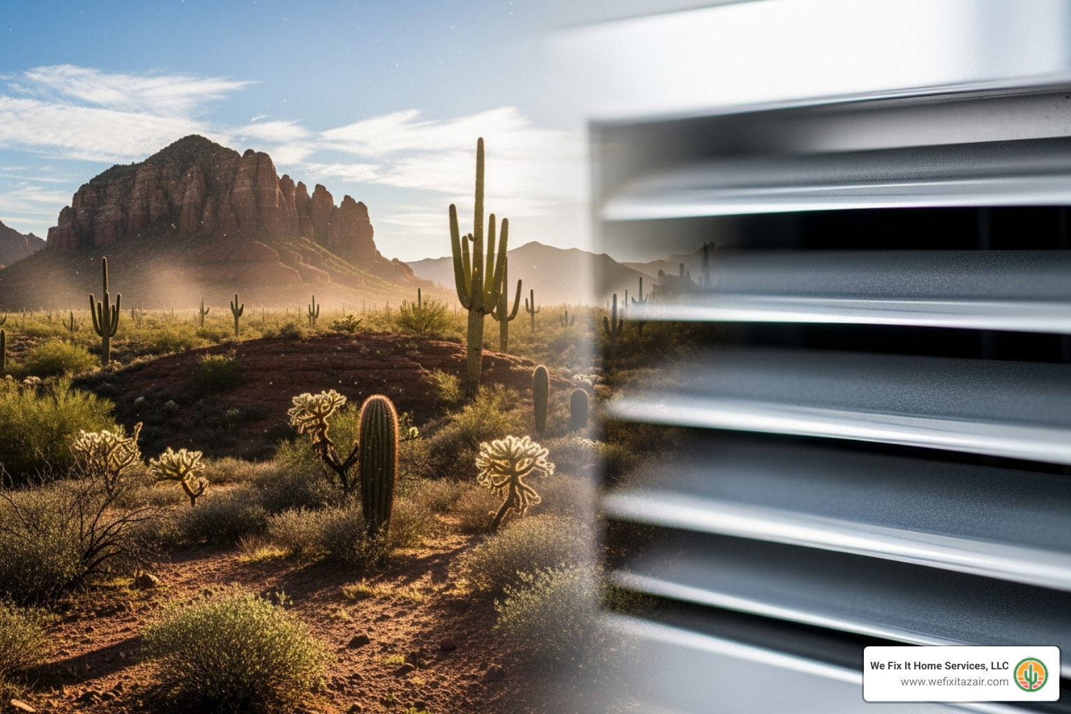 dusty Arizona landscape vs clean air vent - furnace maintenance chandler az