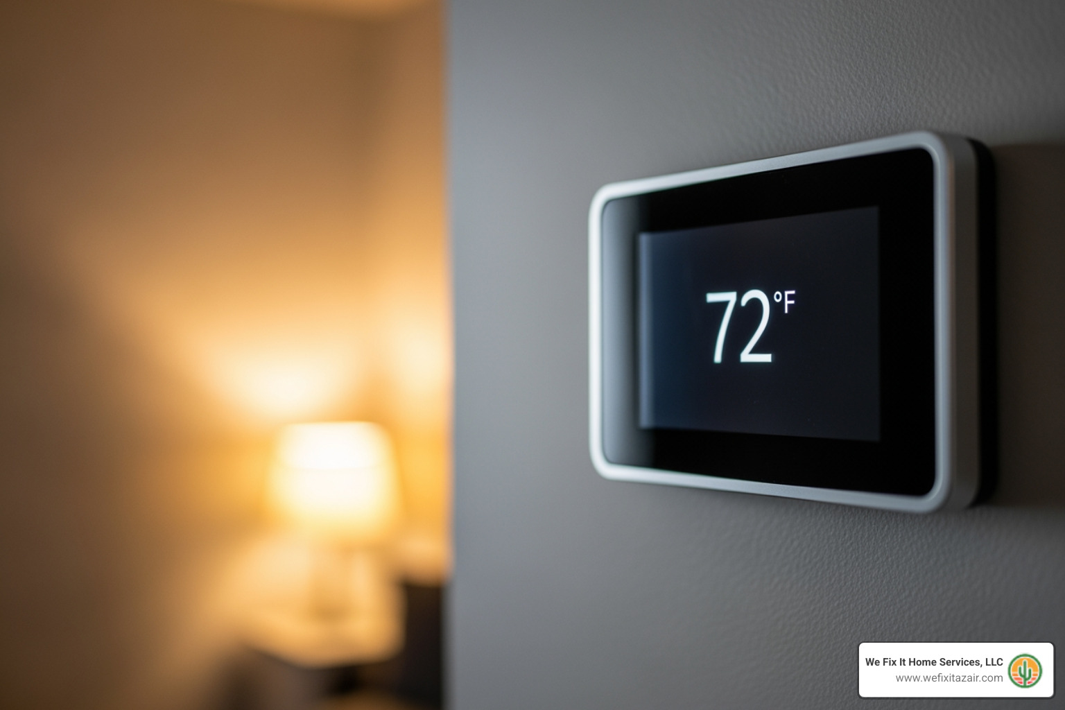 thermostat displaying comfortable indoor temperature - "Find top-rated contractors for furnace installation in Peoria, AZ." thermostat displaying comfortable indoor temperature - "Find top-rated contractors for furnace installation in Peoria, AZ."