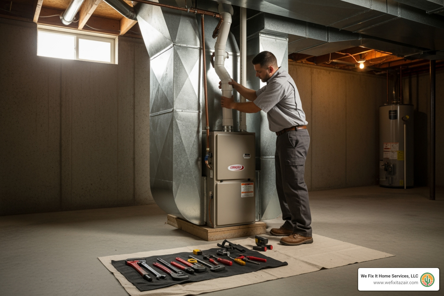 person reading positive online reviews on a laptop - "Find top-rated contractors for furnace installation in Peoria, AZ." person reading positive online reviews on a laptop - "Find top-rated contractors for furnace installation in Peoria, AZ."