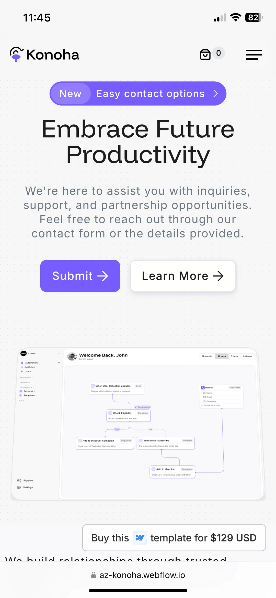 Saas Webflow Template - Konoha - Designed by Azwedo.com and Wedoflow.com
