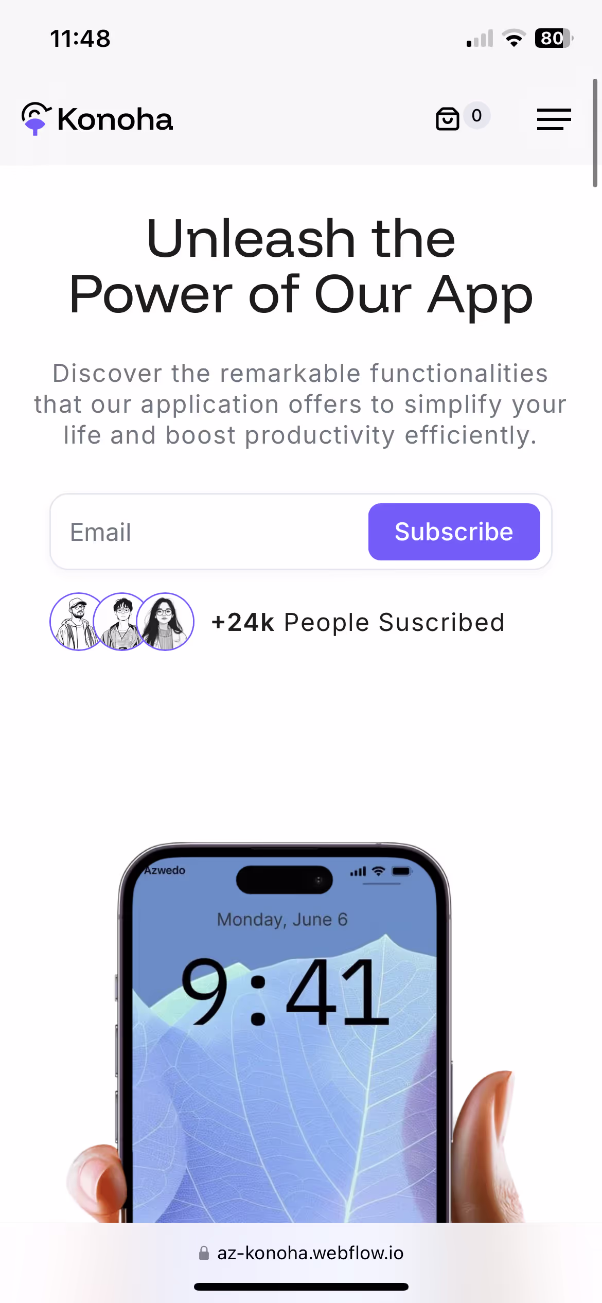 Saas Webflow Template - Konoha - Designed by Azwedo.com and Wedoflow.com