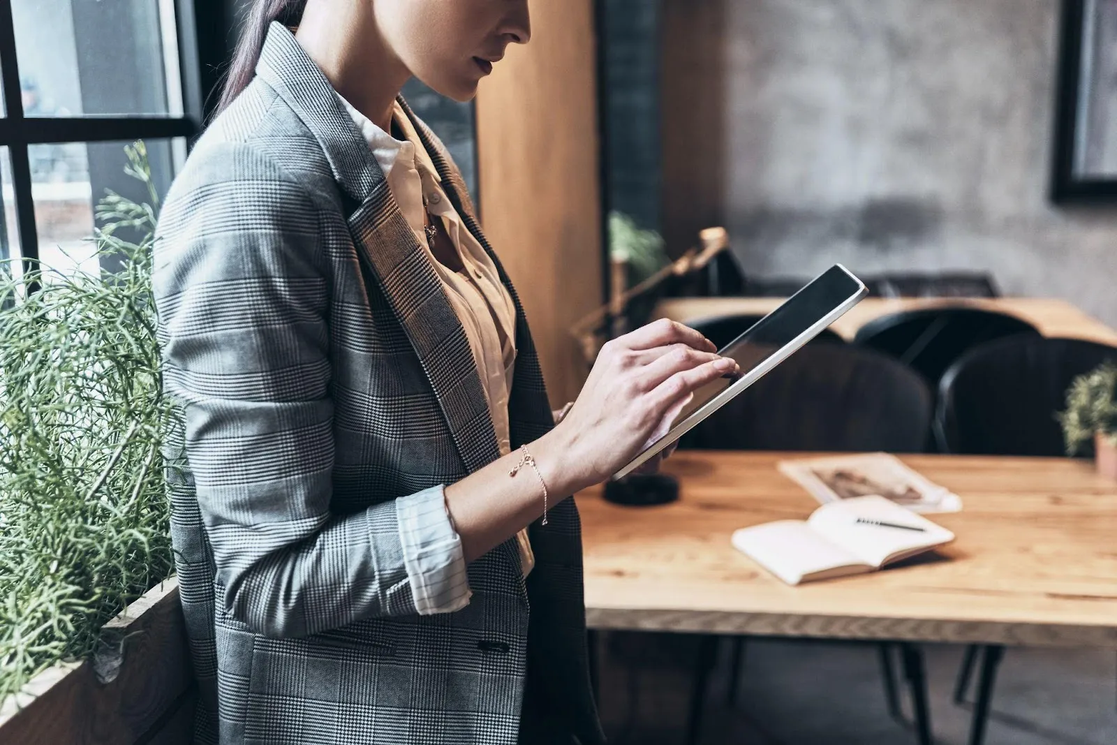 Business woman working online