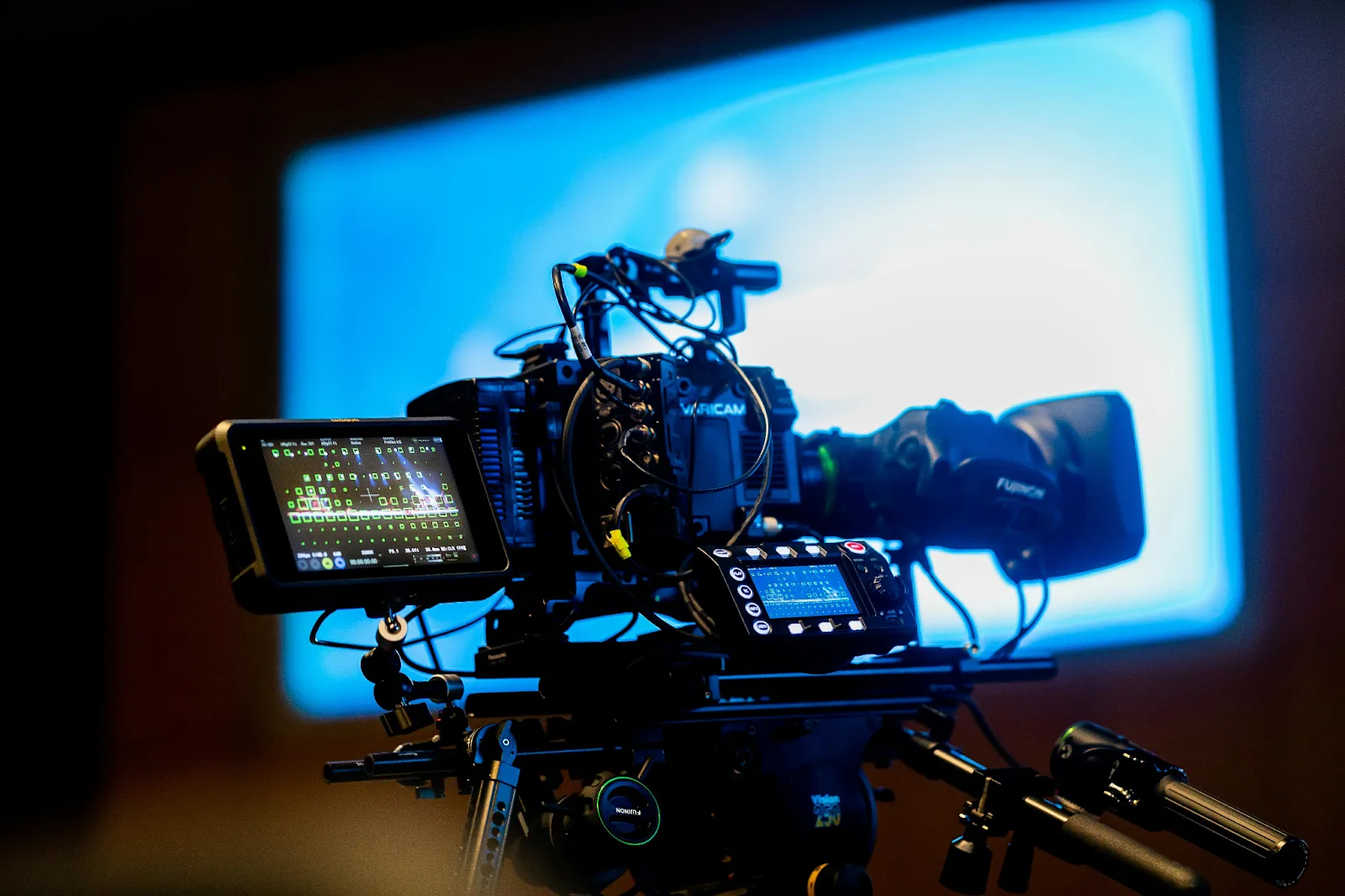 filming equipment on set