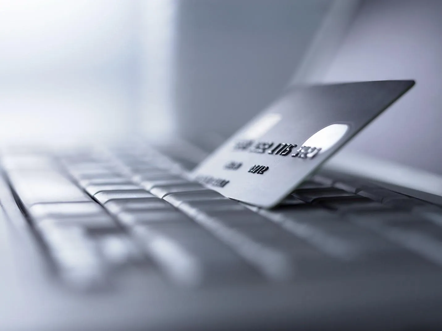Close-up of credit card on keyboard
