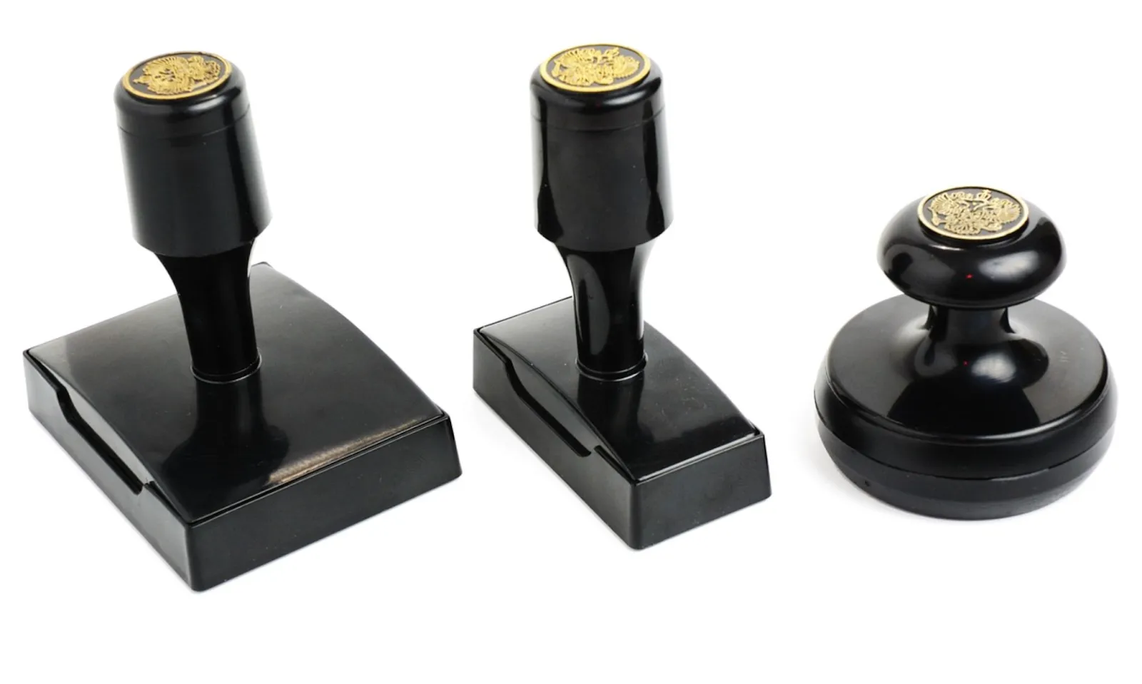 Rubber stamps on white background