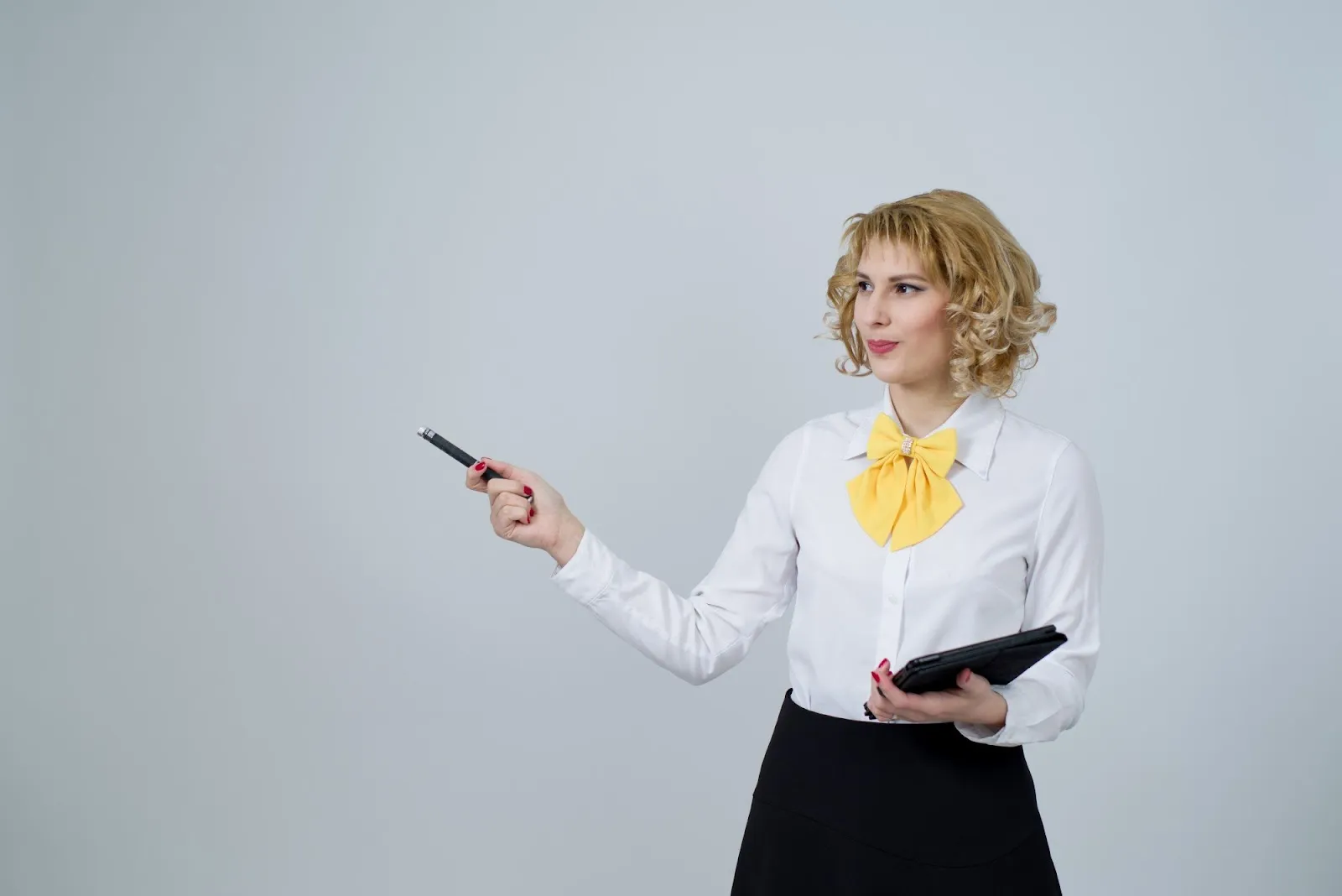 Business woman holding iPad