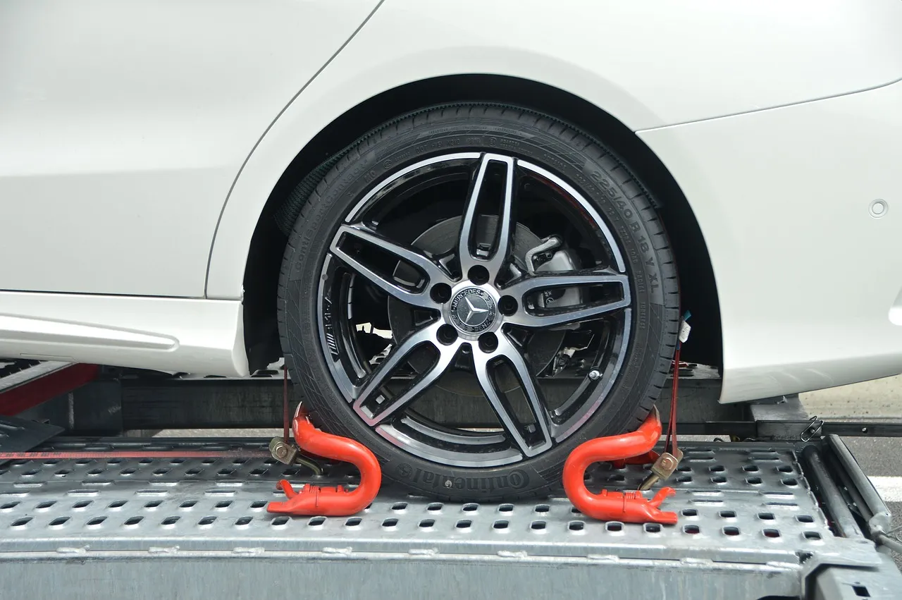 a car being transported 
