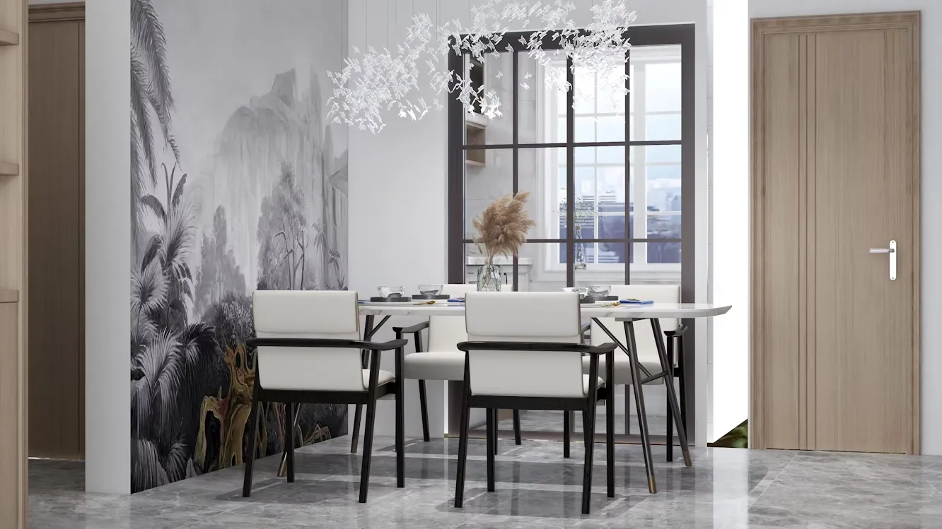 A modern stylish dining room