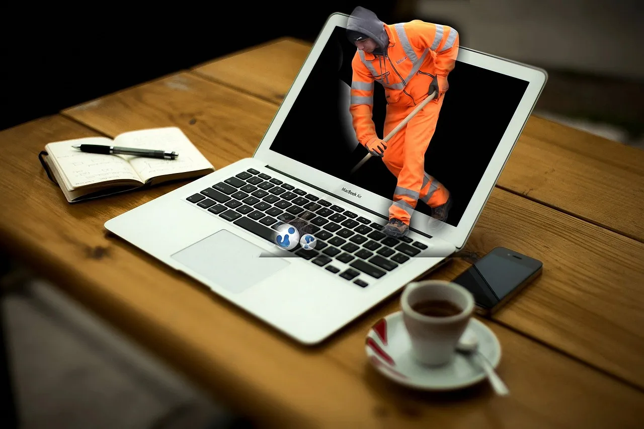 Laptop home office workplace