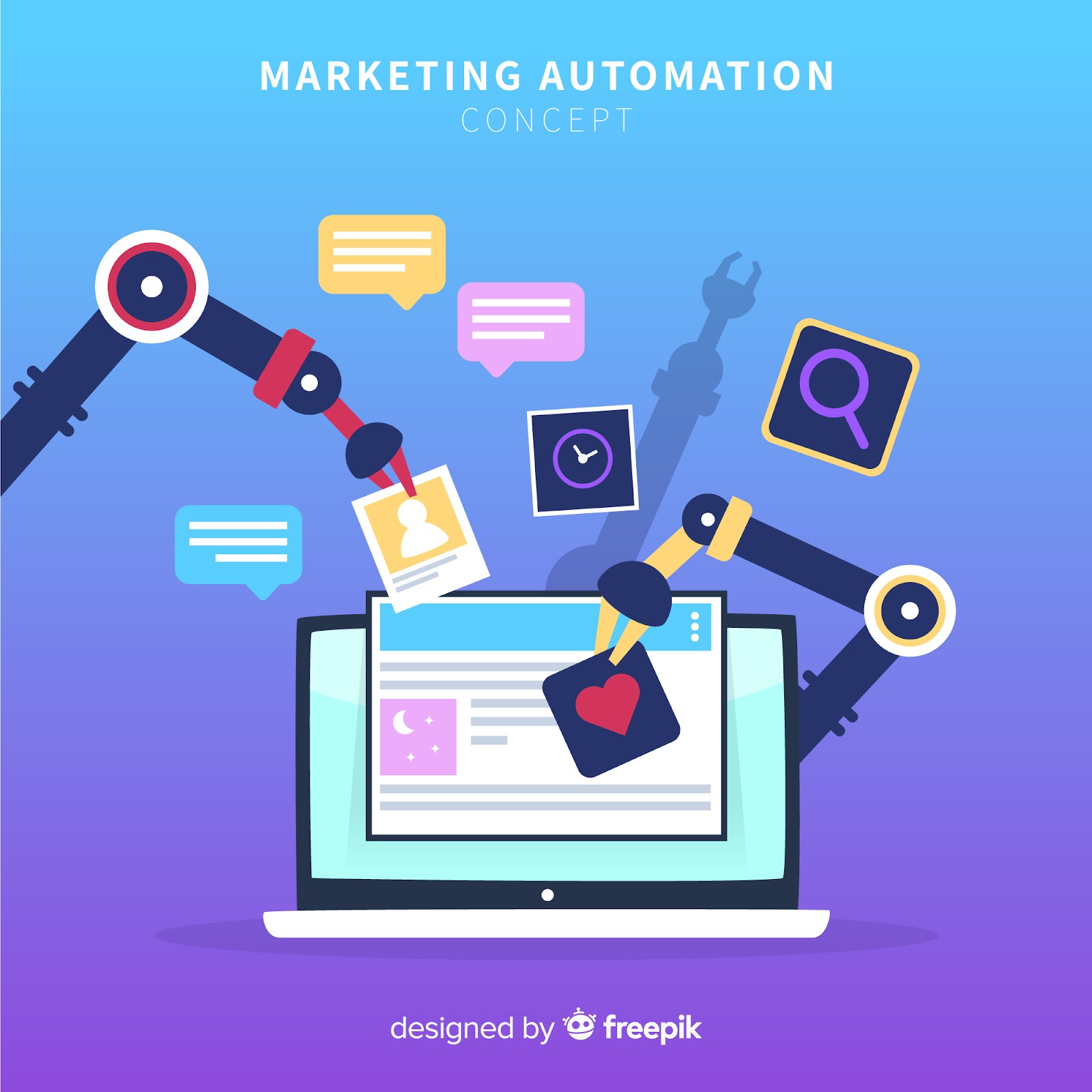 AI in digital marketing concept illustration