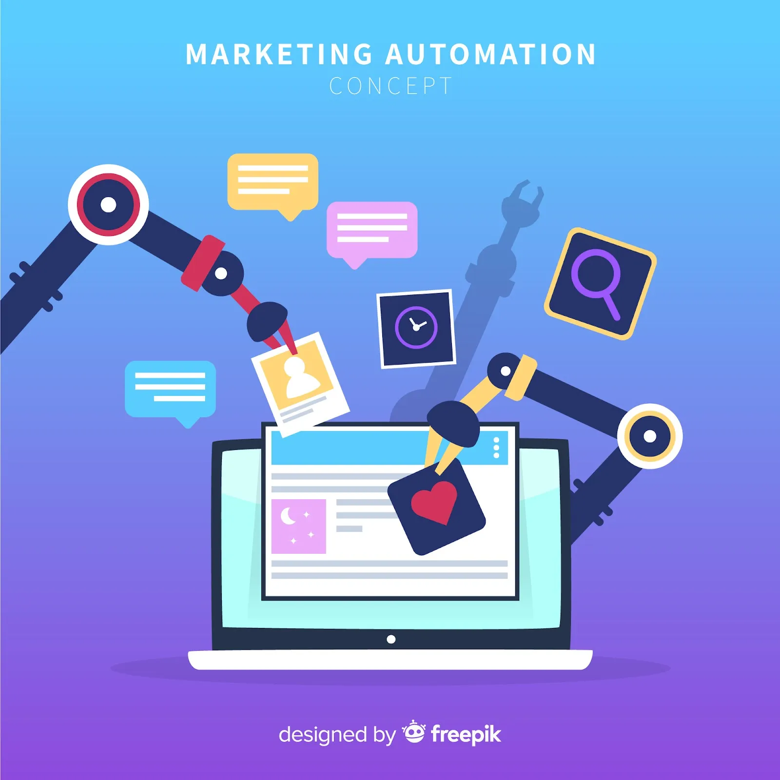 AI in digital marketing concept illustration
