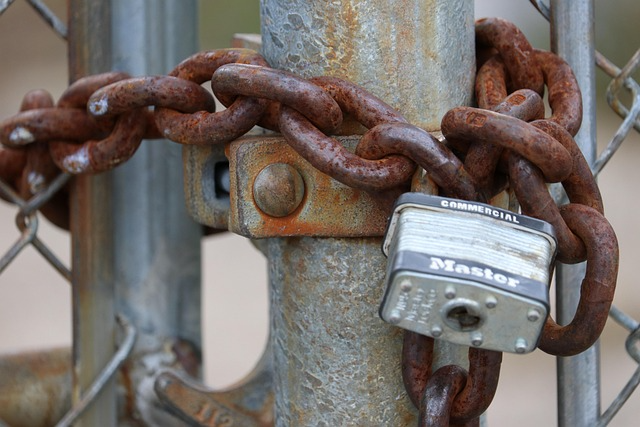 A gate padlock