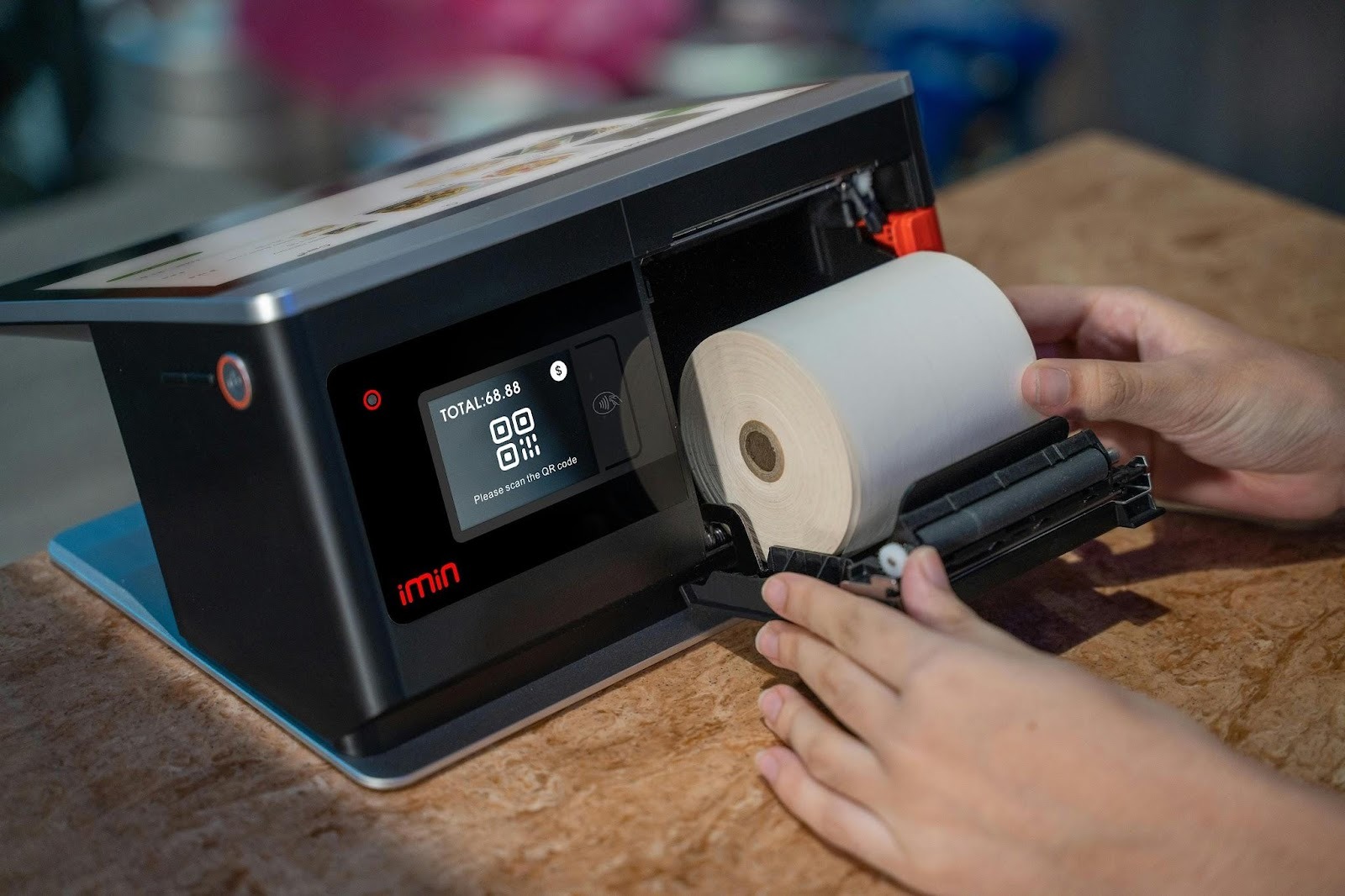 Personal changing the roll of thermal paper