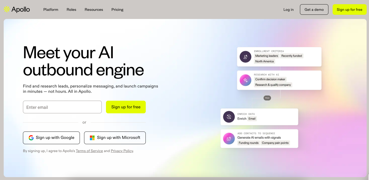 Apollo homepage