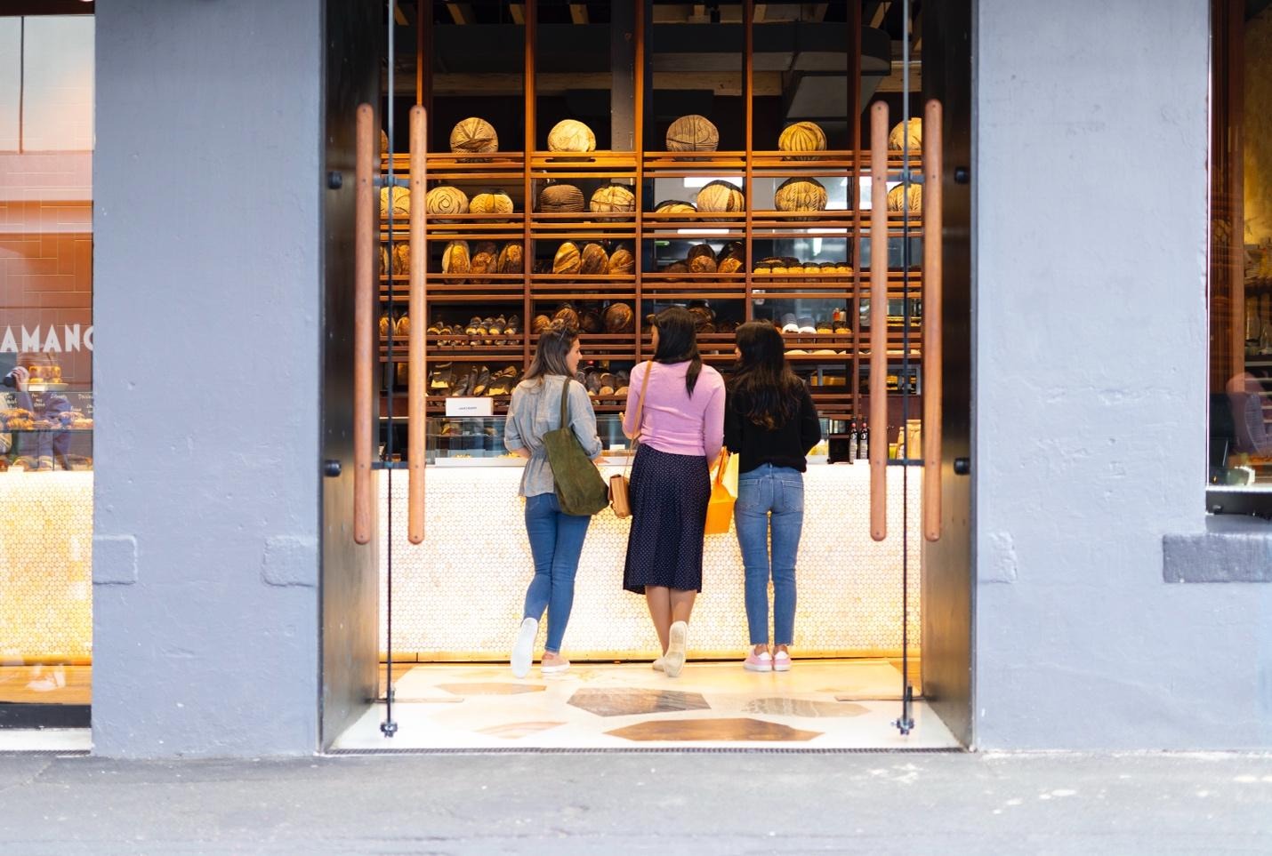 People entering a store