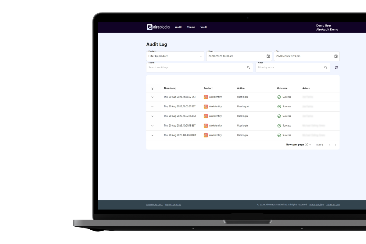 AireAudit Landing page