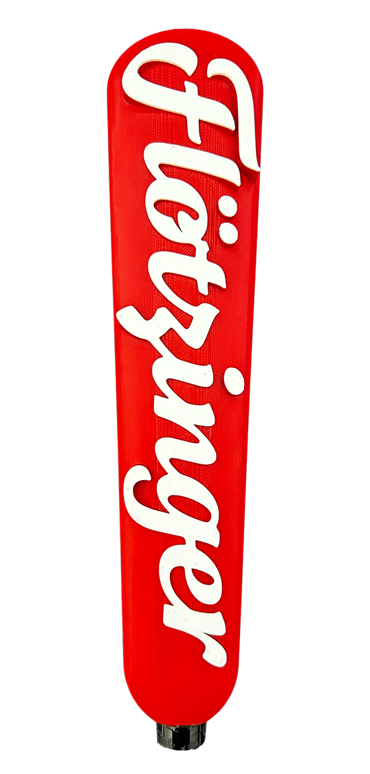 Roter individueller Flötzinger-Zapfhahngriff von Fathandles.