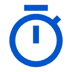 A blue stopwatch icon