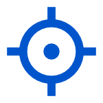 A blue target icon representing tracking