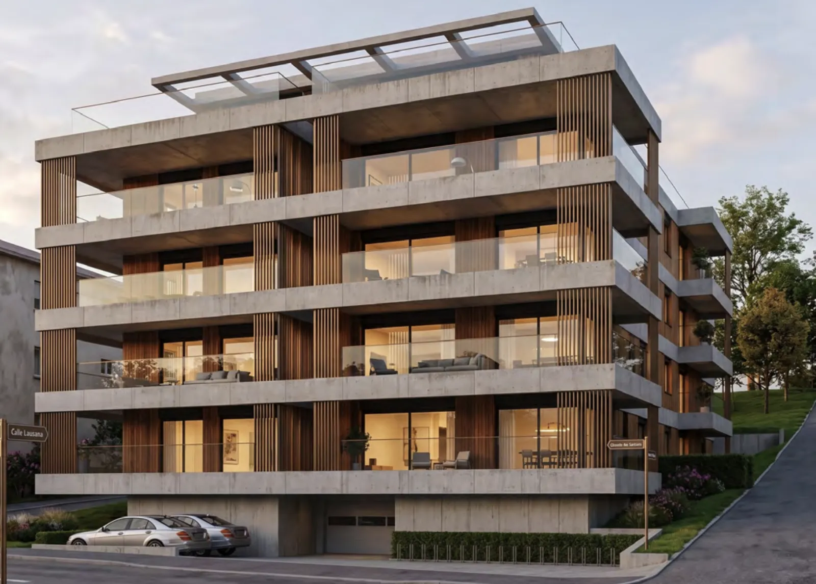Rendu du futur immeuble de 18 appartements en PPE à Lausanne