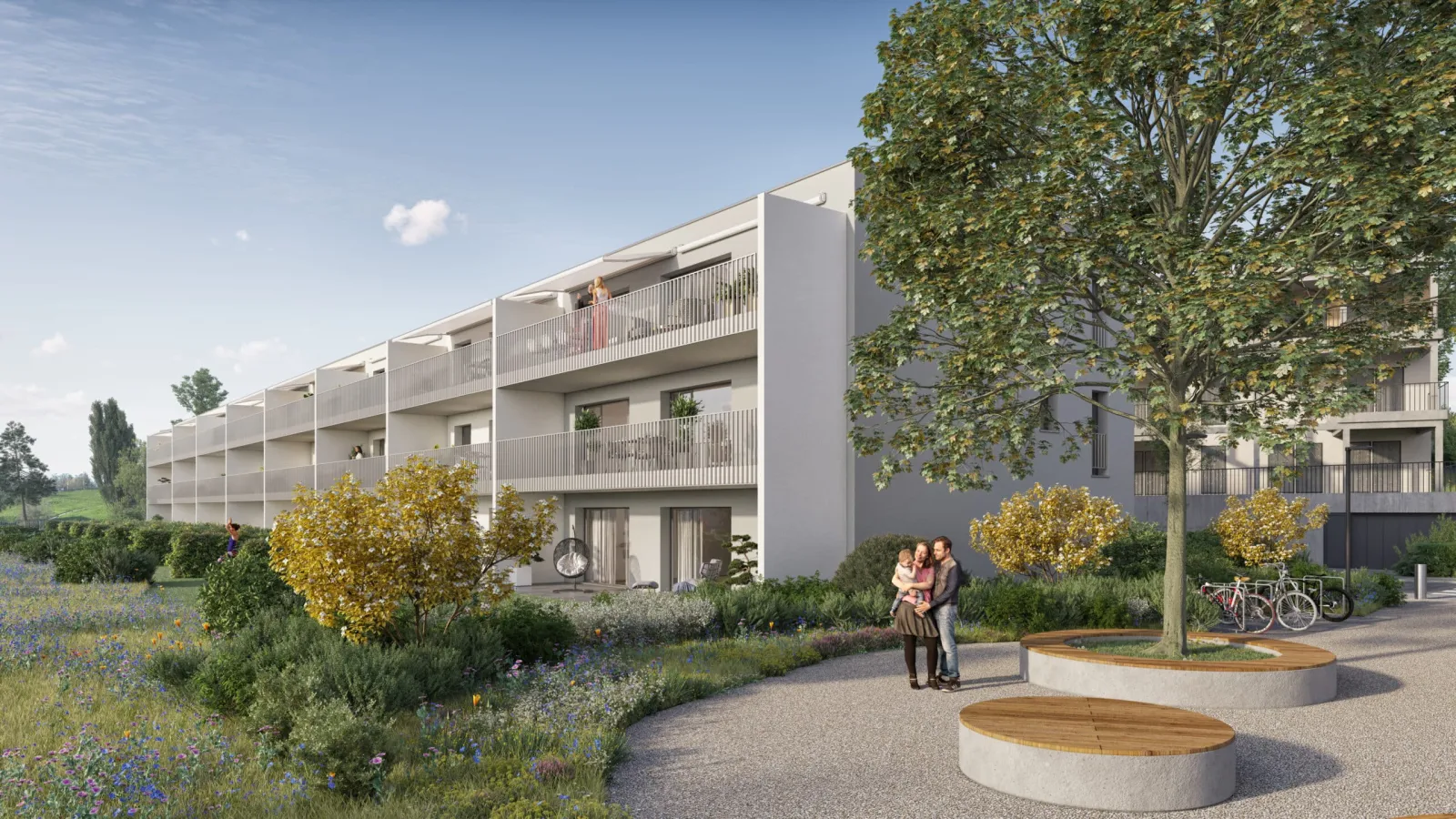 Les Terrasses, immeuble de 66 appartements en construction à Bussigny