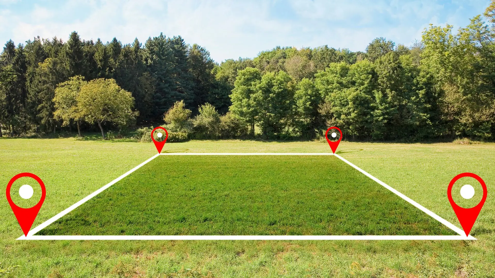 Terrain constructible délimité sur une parcelle, illustration de la valeur d'un terrain à vendre