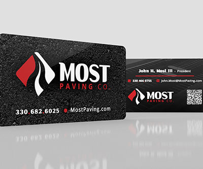 Business Card Design + Branding for Most Paving in Orrville, Ohio