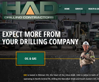 Website Design for HAD Drilling by Snyder Advertising - Wooster, Ohio