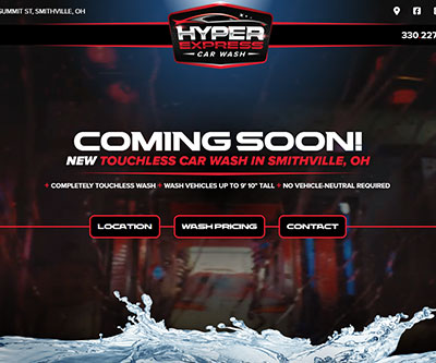 Website Design for Hyper Express Car Wash in Smithville, Ohio