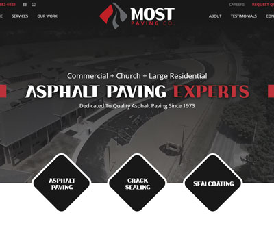 Website Design for Most Paving Company - by Snyder Advertising in Wooster, Ohio
