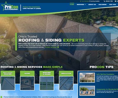 Website Design for ProCon Exteriors by Snyder Advertising - Wooster, Ohio