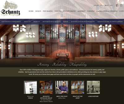 Website Design for Schantz Organ Company
