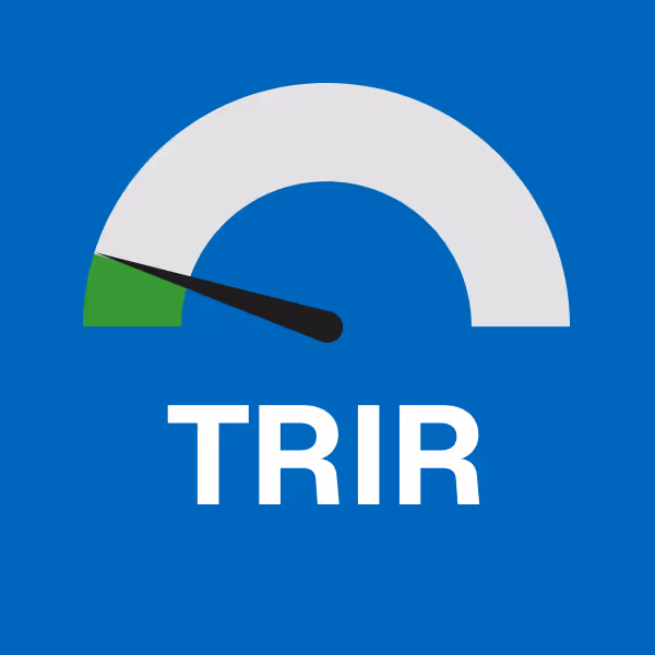 A dashboard meter with the acronym TRIR