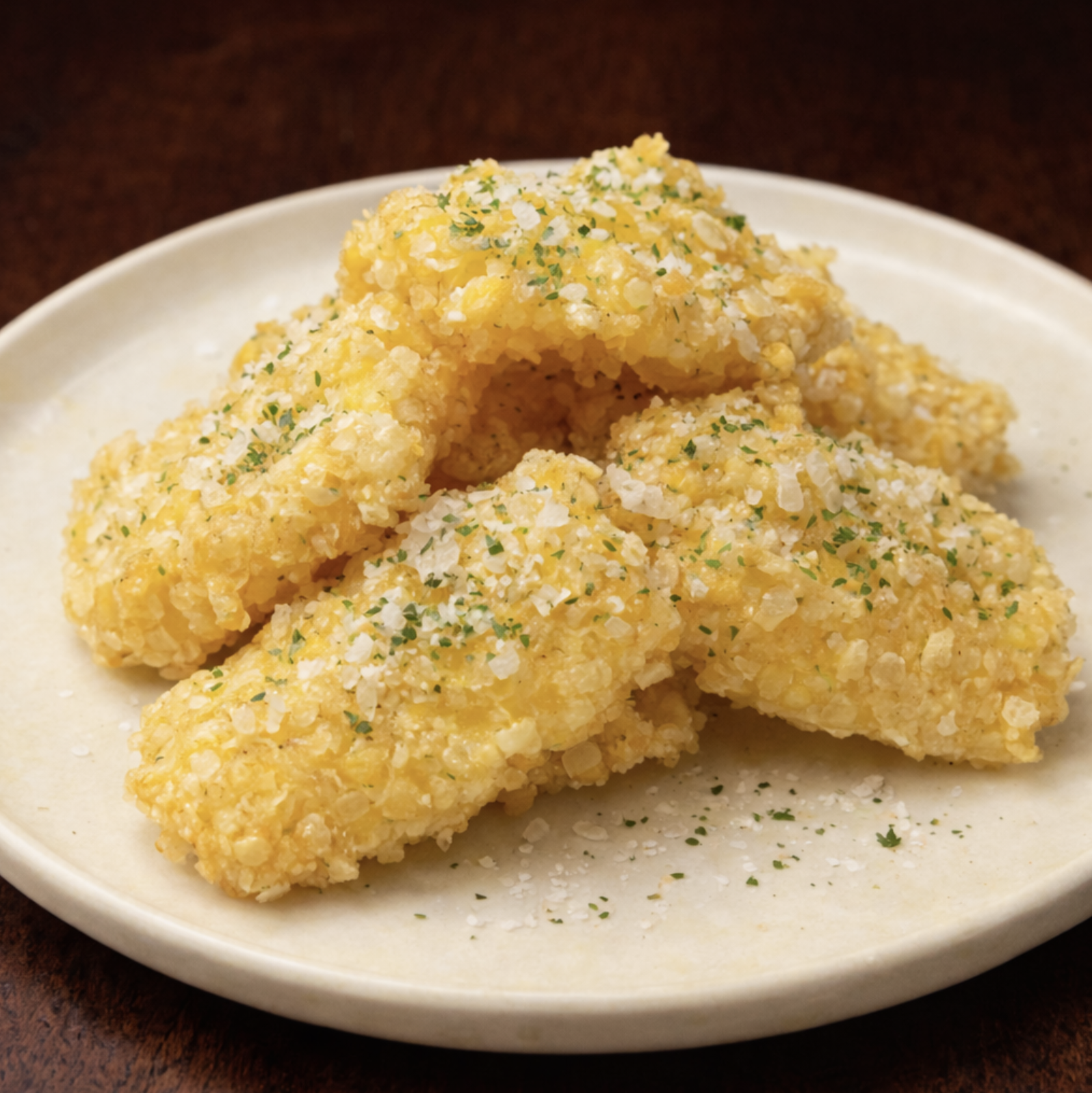 Gogyo gramercy: Corn tempura golden corn fritters with a touch of snow salt