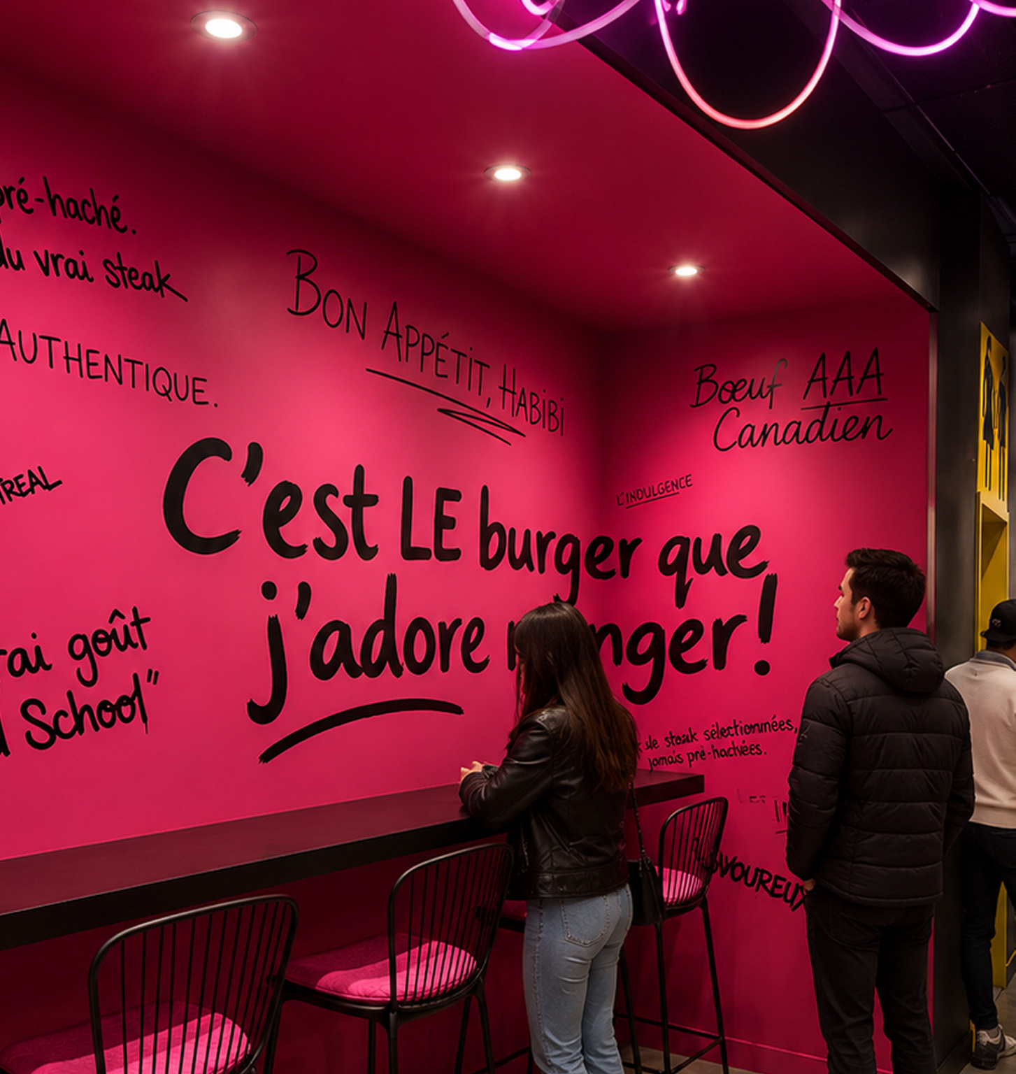 Bilal Halal Burgers WallPaper Pink Dine in 