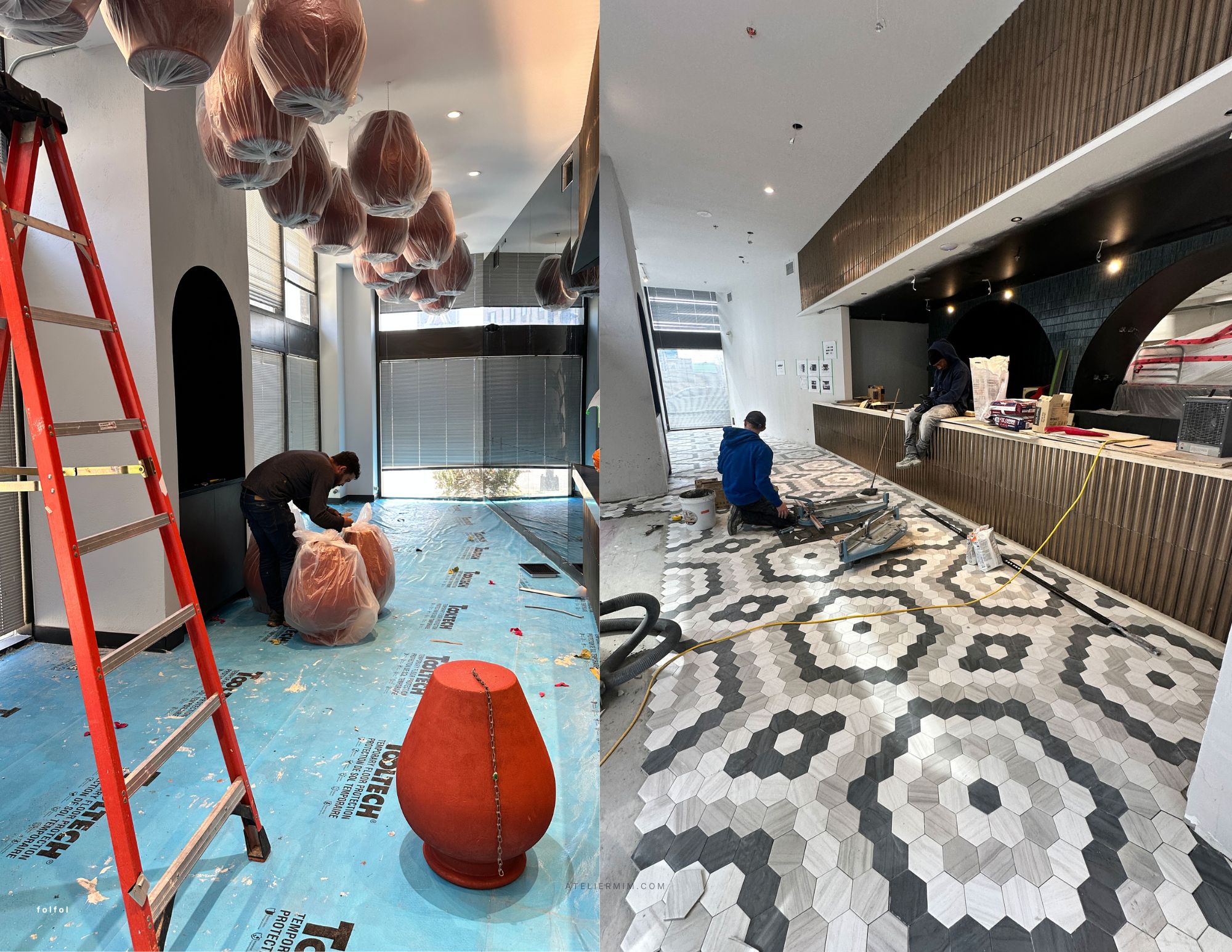 Construction process Folfol restaurant, designed by Atelier MIM