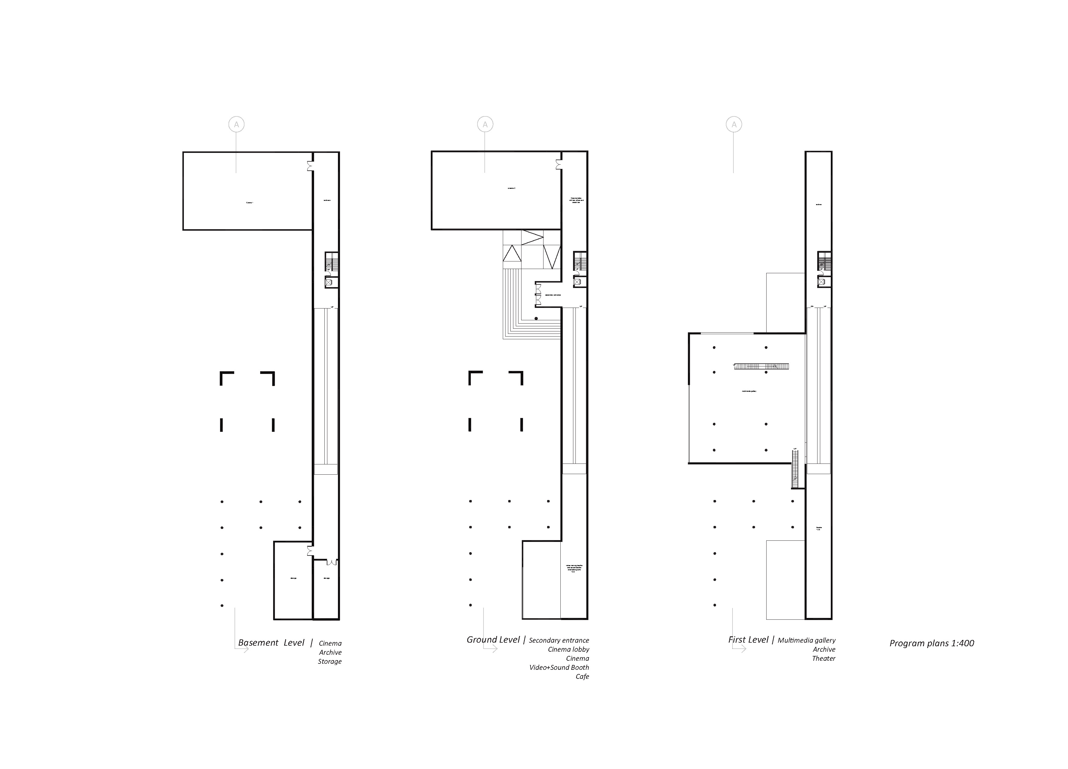 Layouts Conceptual Cinémathèque for Ottawa