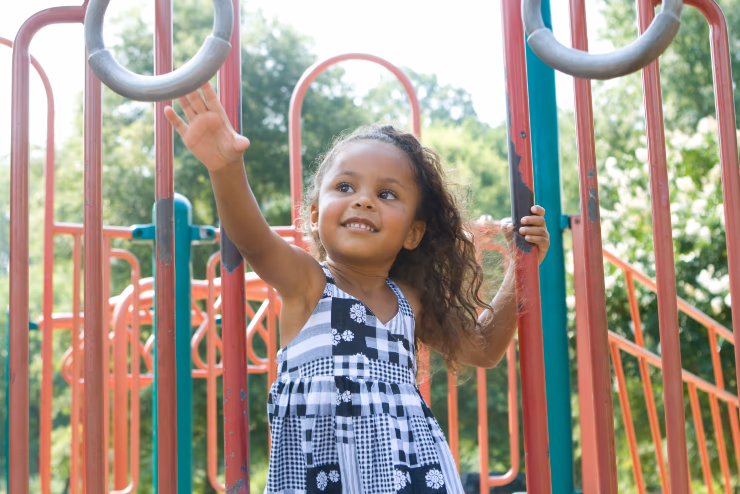 little girl on playground stock image