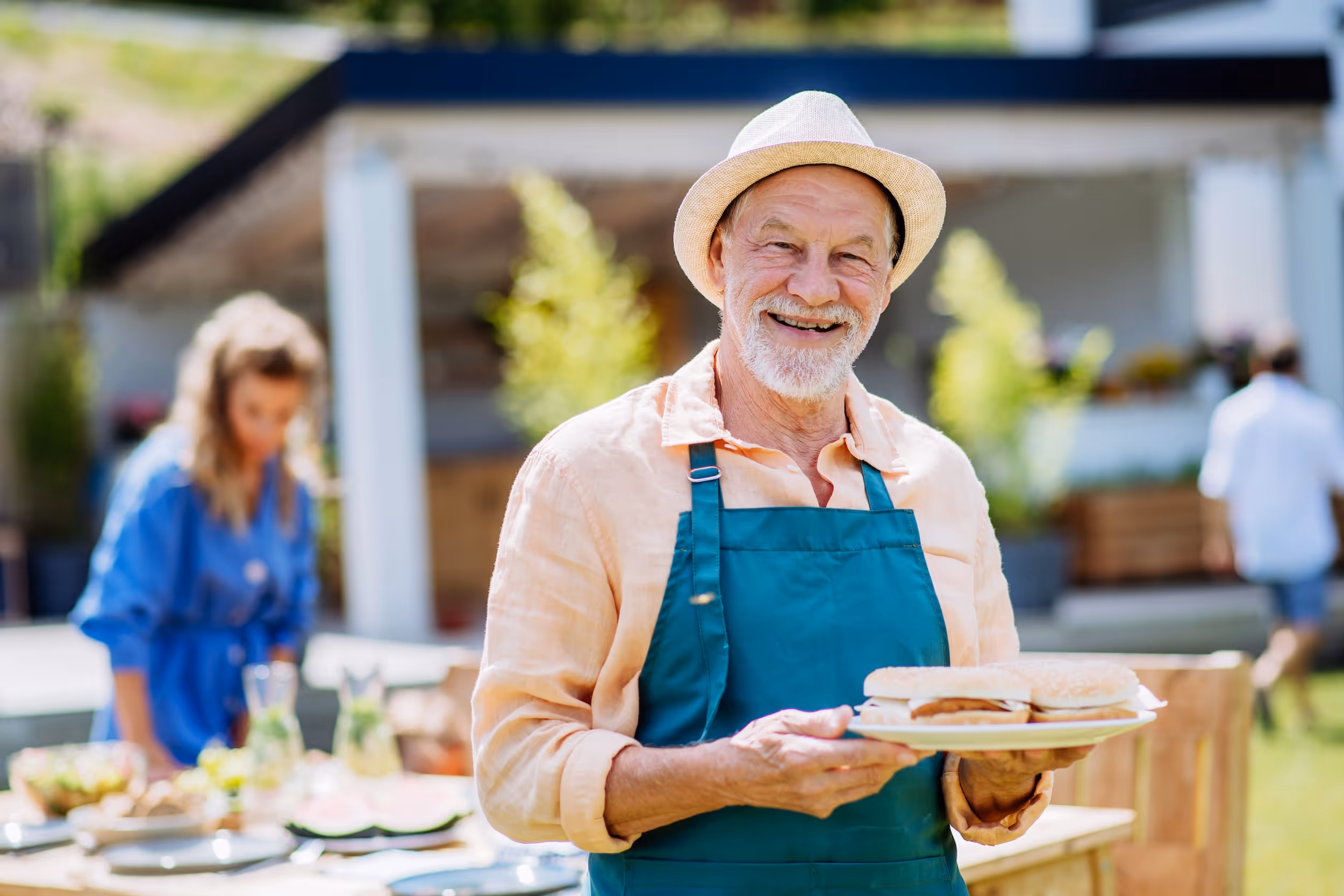 Grilling Burgers Stock Photo