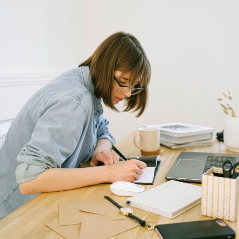 Woman working at desk