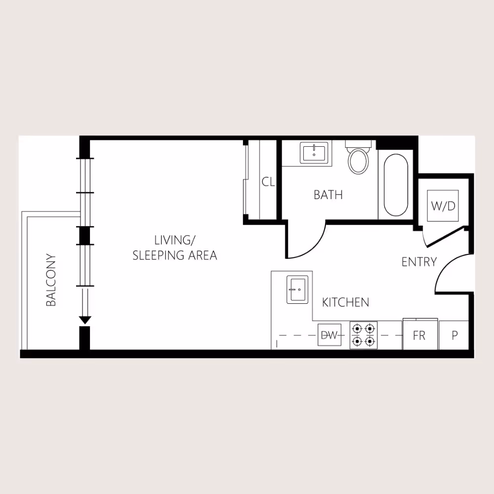 Studio A floor plan layout