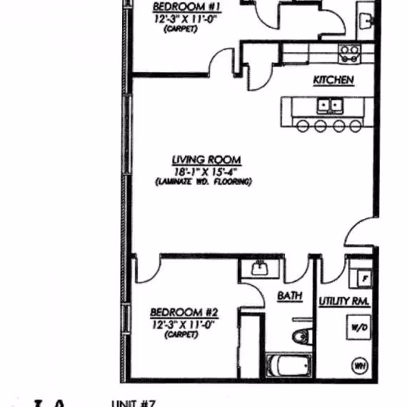 Lofts on College - 2x2 #7 layout