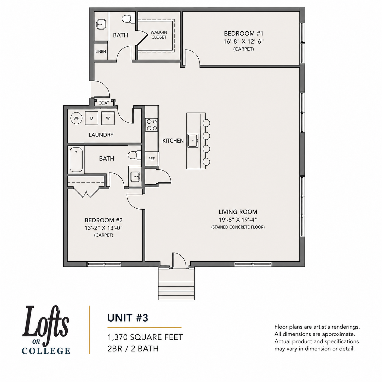 Lofts on College - 2x2 #3 layout
