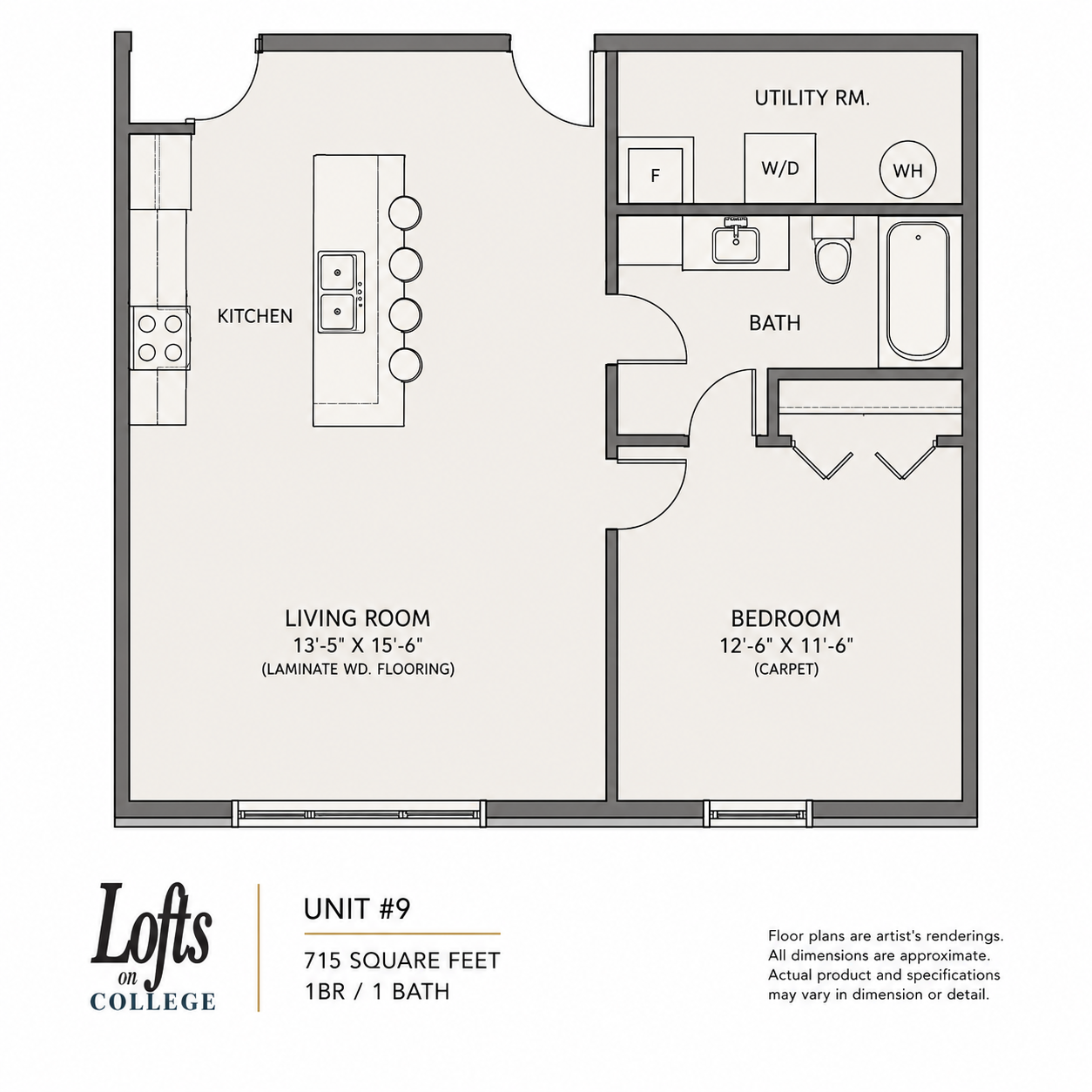 Lofts on College - 1x1 #10/9/5/4 layout