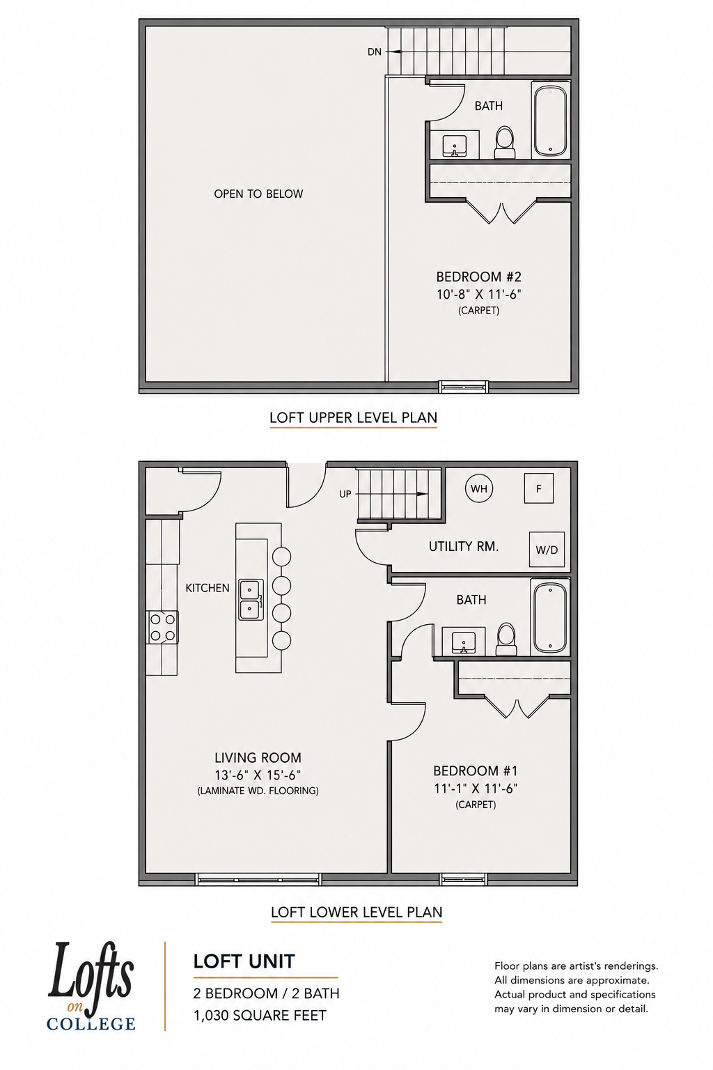 Lofts on College - 2x2 #13 layout
