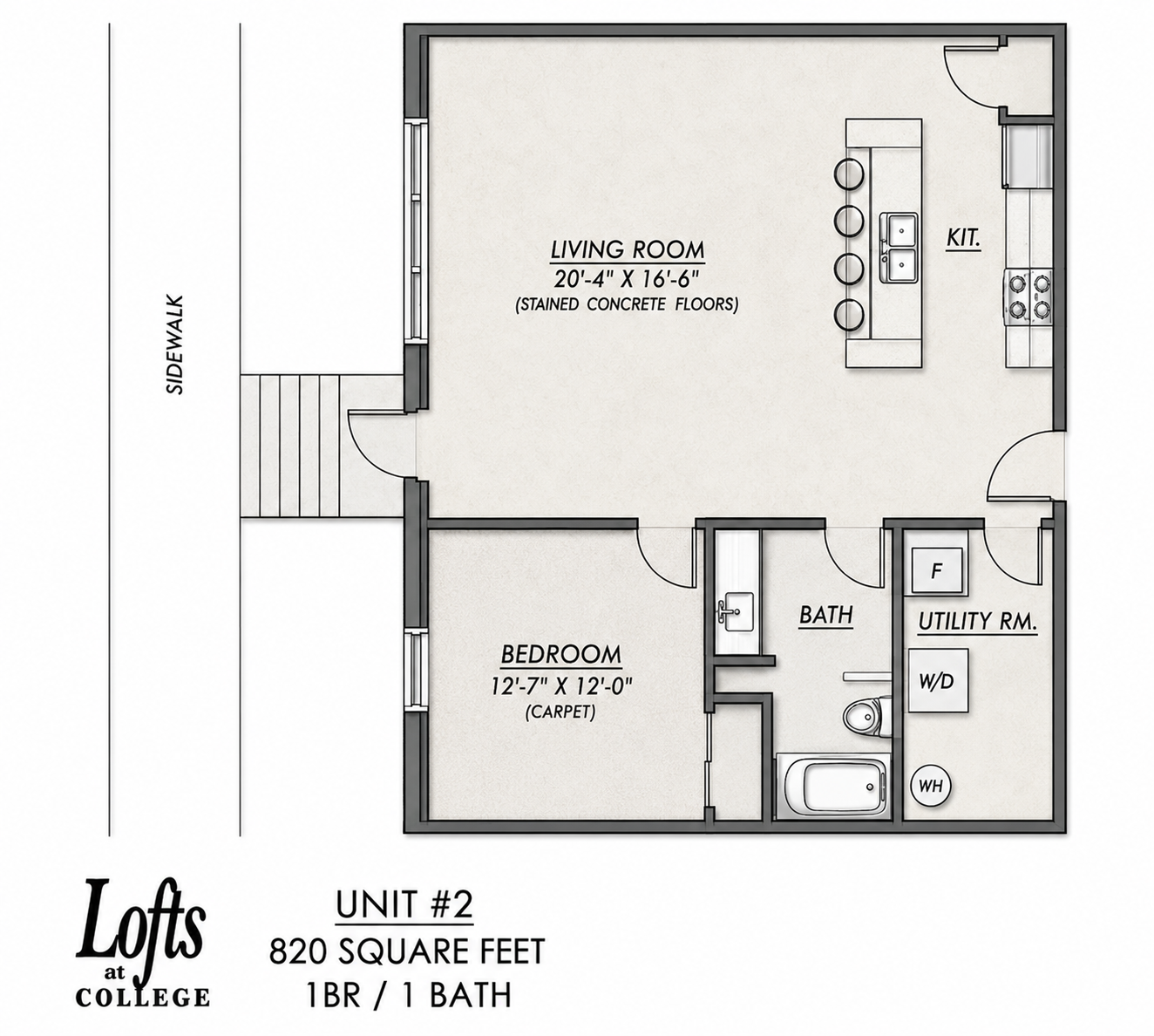 Lofts on College - 1x1 #2 layout