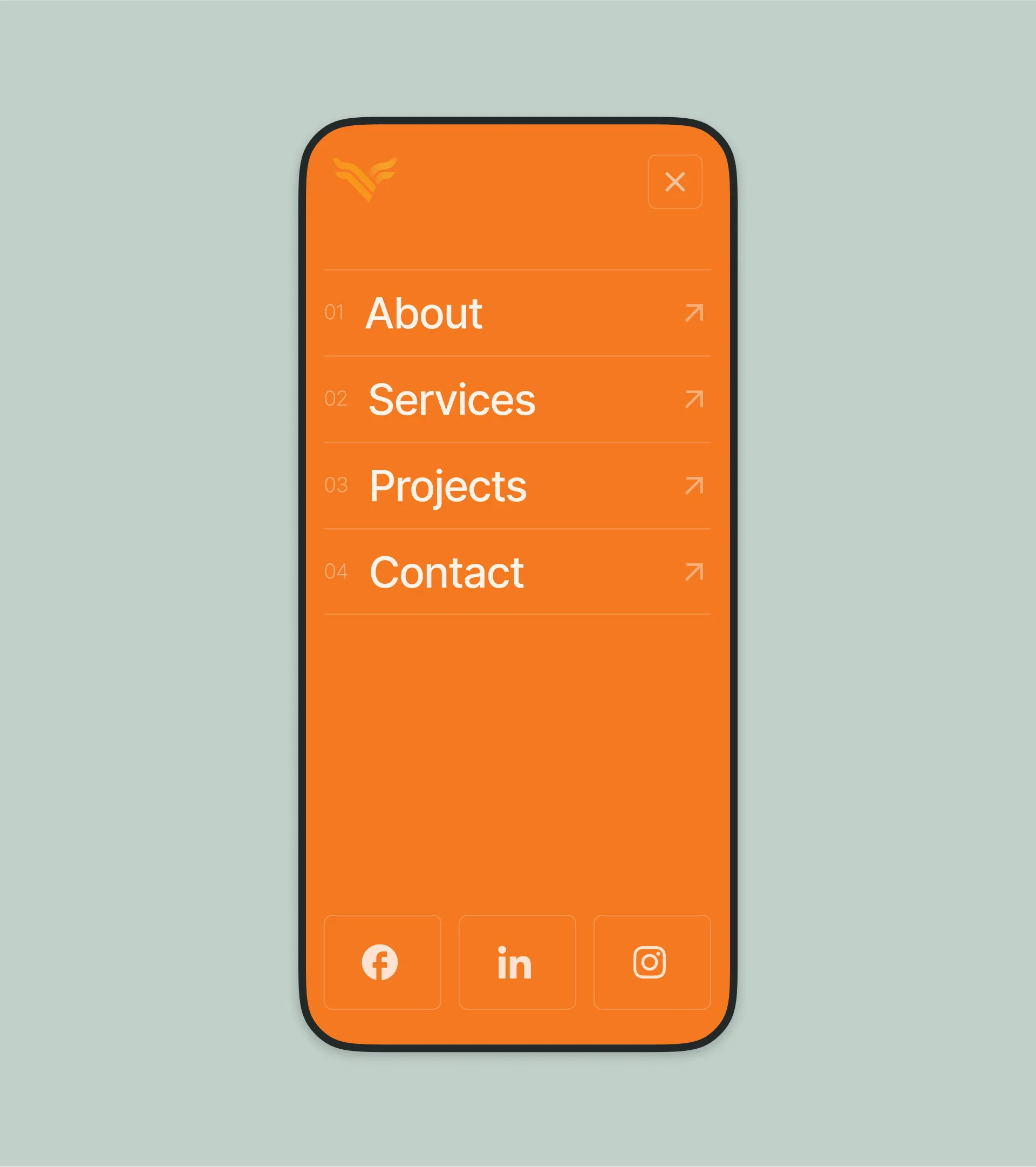 Toro Engineering website menu displayed on a mobile screen